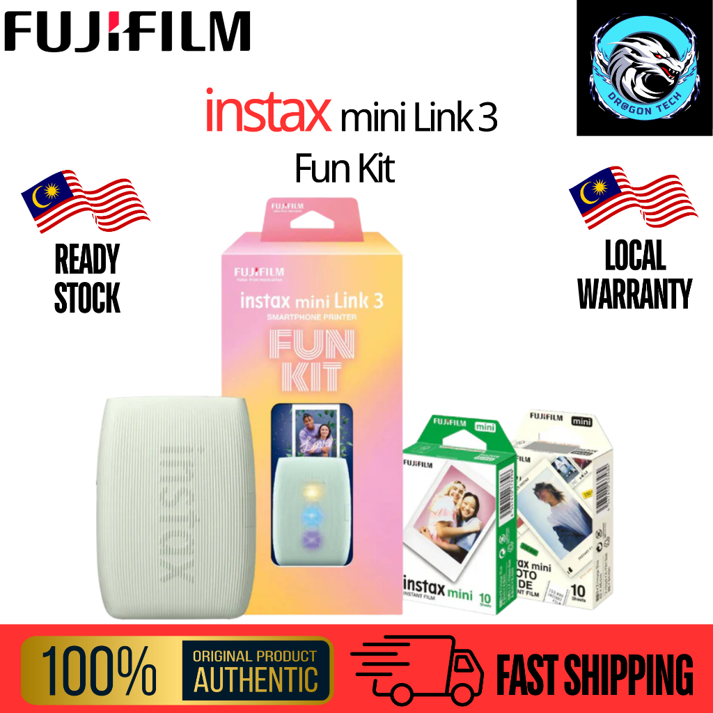 Fujifilm Instax mini Link 3 Fun Kit Printer Original Fujifilm Malaysia ...