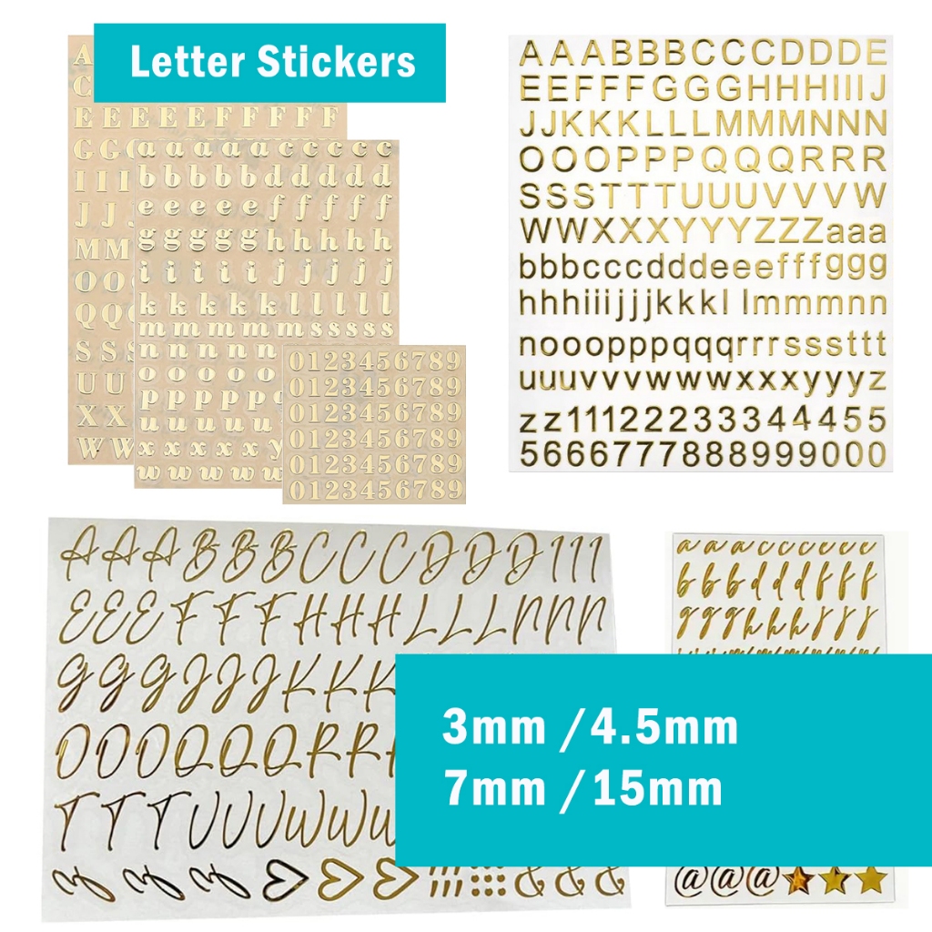 3mm 4.5mm Alphabet Number Stickers Self Adhesive Mini Sticker for DIY ...