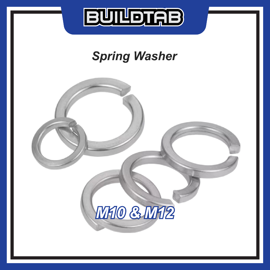 Spring Washer (10 pcs) M10 & M12 Assortment Kit Spring Lock Washers ...
