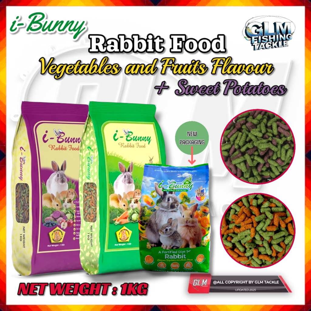 I BUNNY RABBIT FOOD 1KG ORIGINAL AND SWEET POTATOES FLAVOUR FOR RABBIT ...