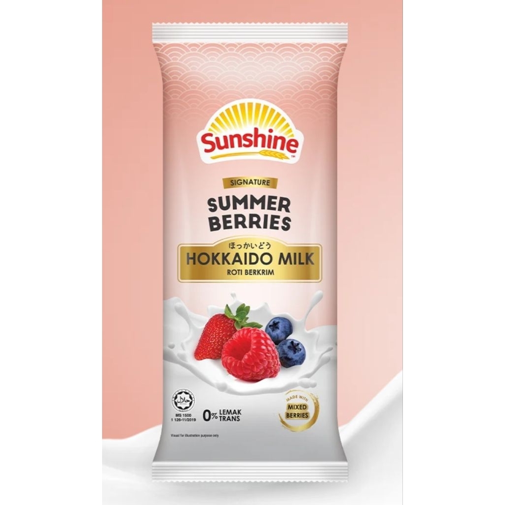 SUNSHINE Halal Summer Berries Hokaide Milk Roti Berkrim 50g | Shopee ...
