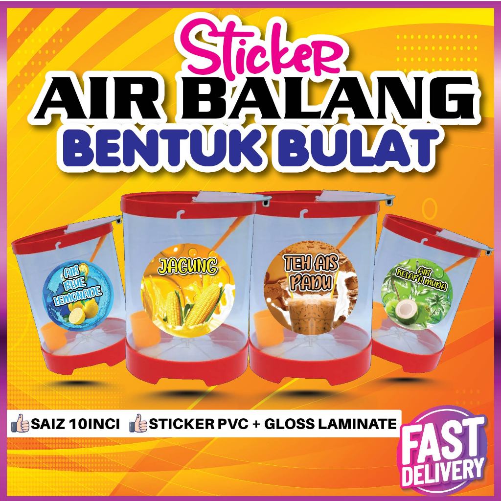 STICKER AIR BALANG BULAT | AIR BALANG BAZAR RAMADHAN | Shopee Malaysia