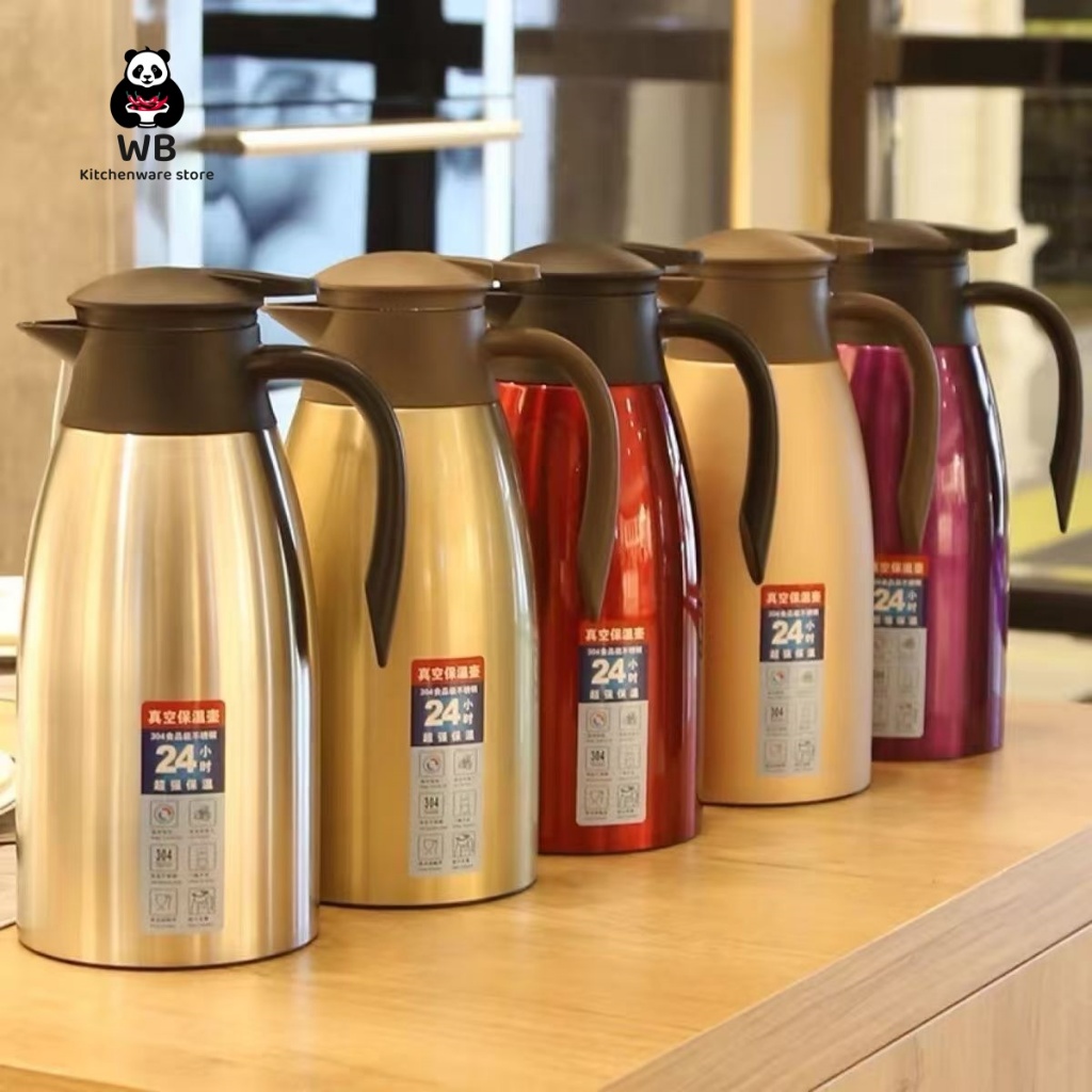 WB 304 Stainless Steel Vacuum Insulation Pot Home Bottle Coffee Pot 2L ...