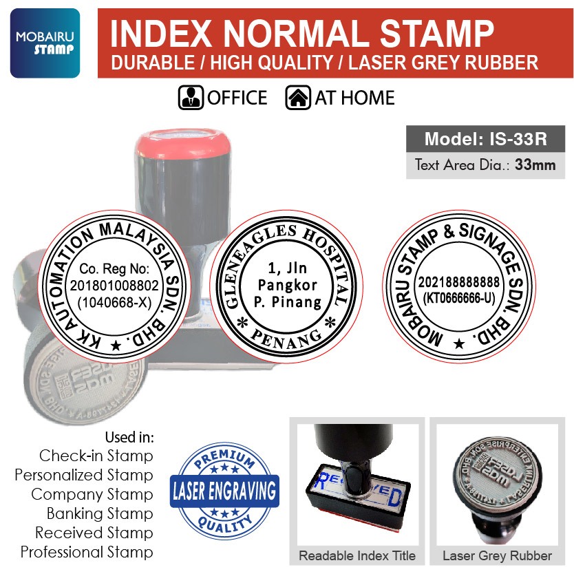 COP BIASA / NORMAL STAMP with Index, Company Stamp, Bank Cop, Name Cop ...