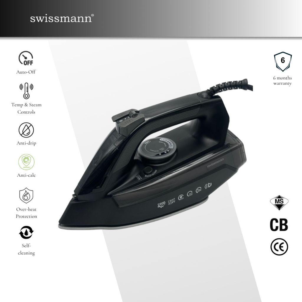 Swissmann Hotel Steam Iron 2310 - Ceramic Soleplate, Auto Shut-off ...
