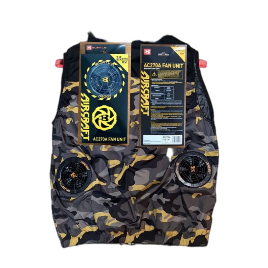 BURTLE Aircraft Vest AC2014 with Fan AC270A (powered by power bank ...