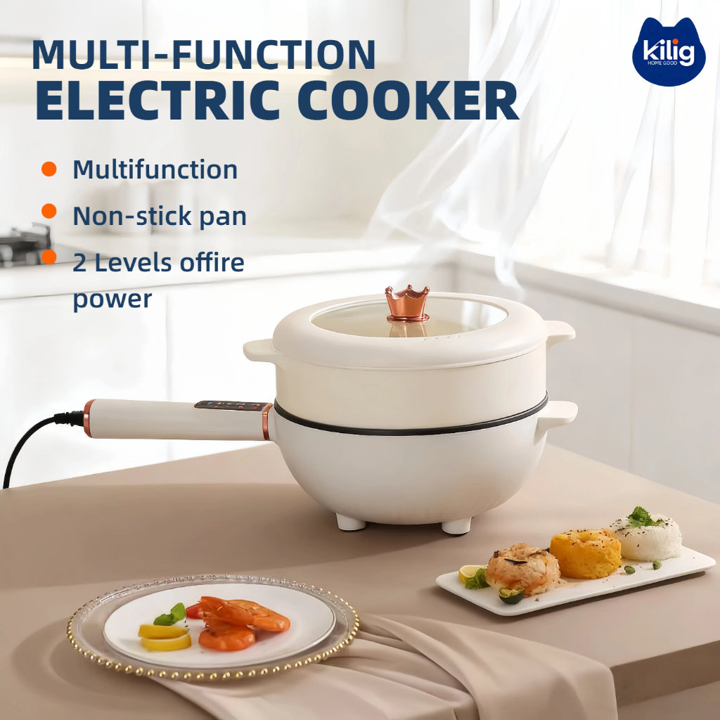 Wok Electric 4L Electric Frying Pan With Steam Tray Non Stick ...