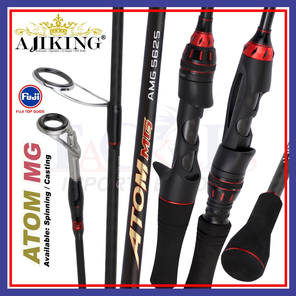 Ajiking Atom MG Joran Pancing 5'6ft-6'7ft Ringan Solid Graphite Tip ...