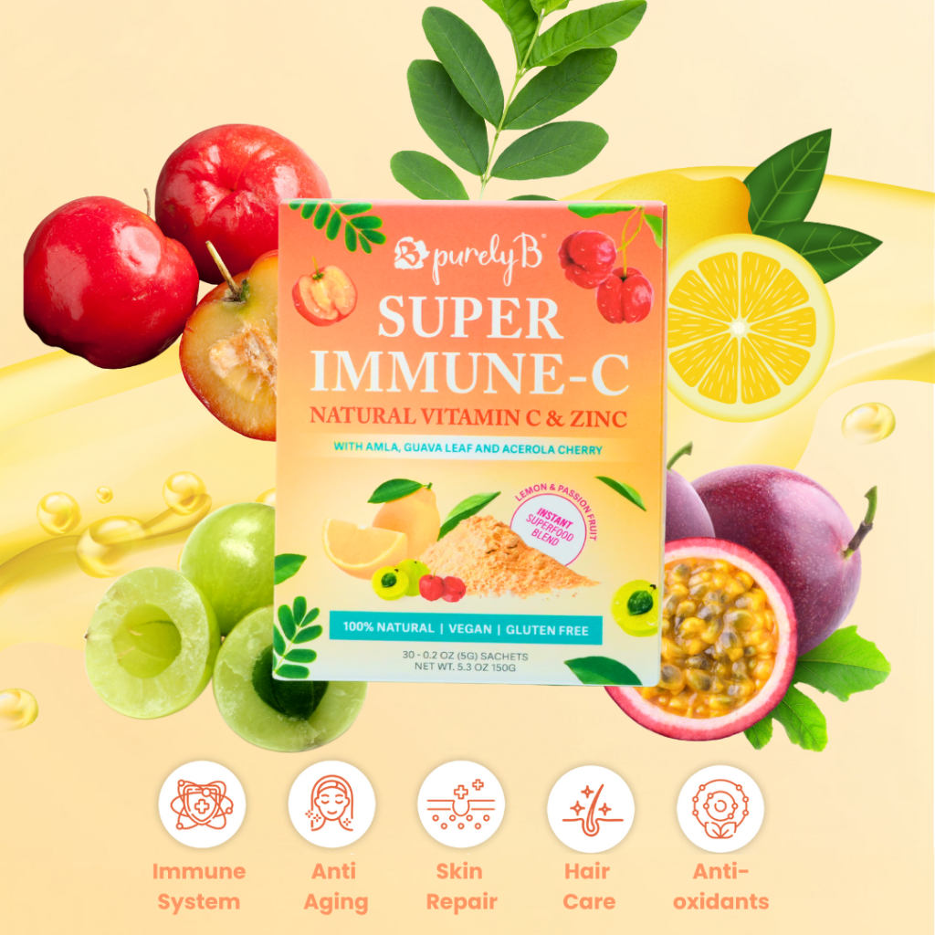 PurelyB Super Immune-C: Natural Vitamin C & Zinc Powder 30sachets ...