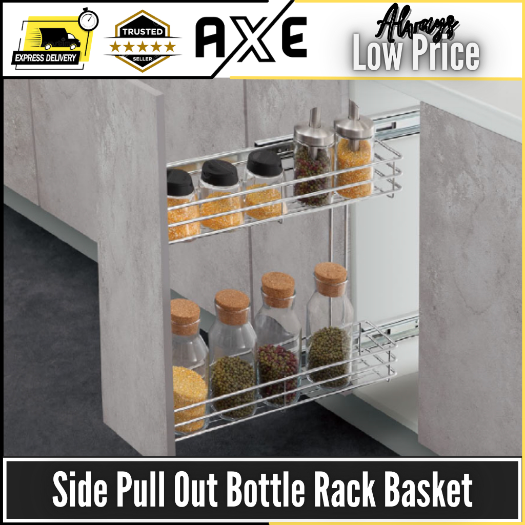 AXE™ Kitchen Cabinet Dapur 150 200 300MM Side Pull Out Bottle