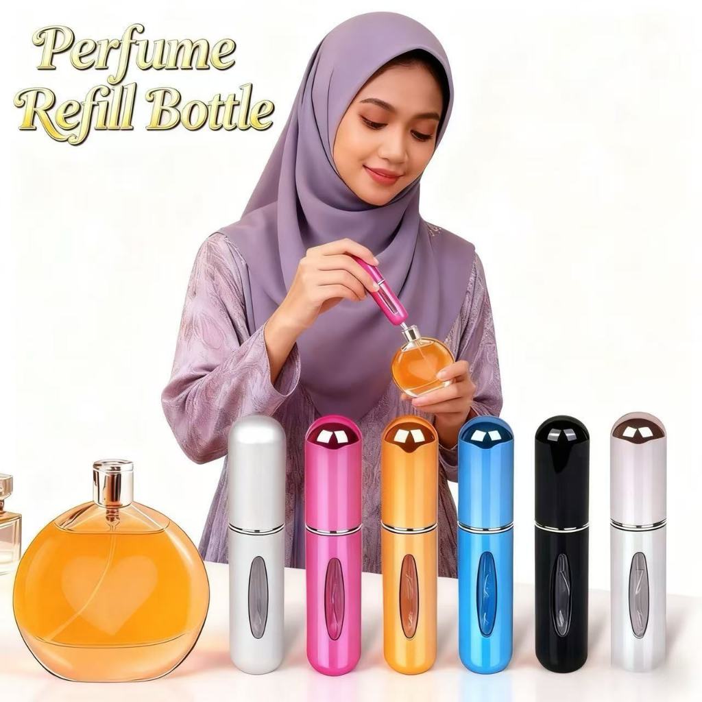 5ml Perfume Spray Bottle Refillable Mini Portable Travel Empty Aluminum ...