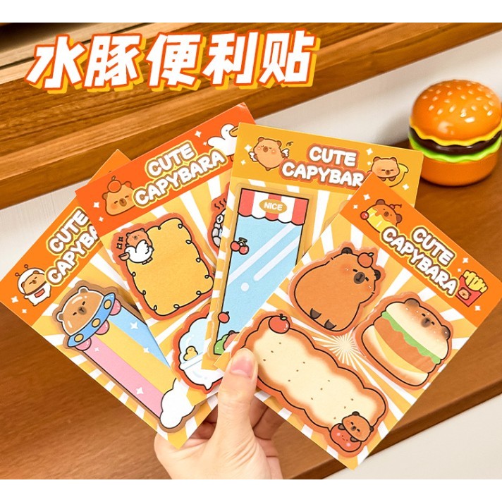 BORONG【20pcs】60Sheets Mini Capybara Cartoon Sticky Note Memo Pad ...