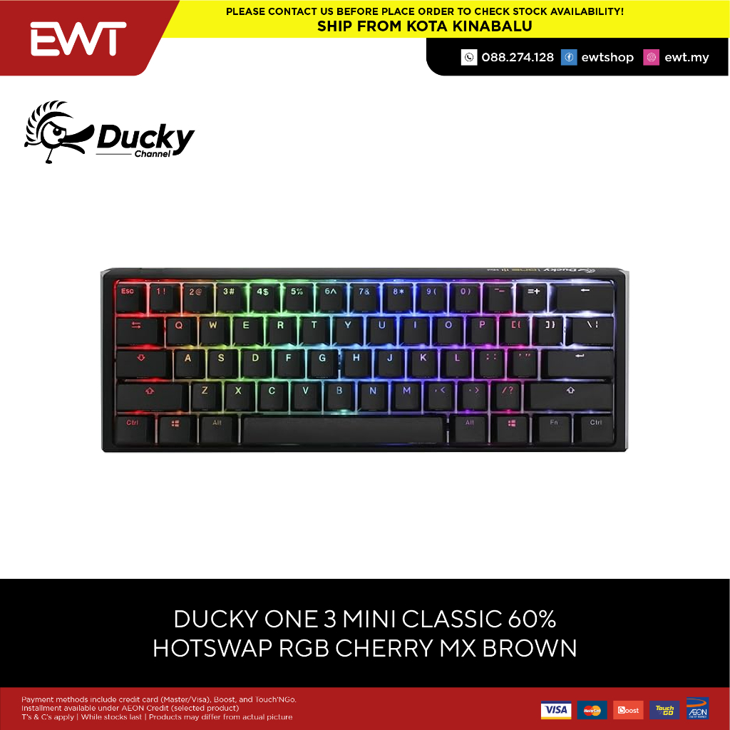 DUCKY ONE 3 MINI CLASSIC/DAYBREAK HOTSWAP 60% RGB MECHANICAL KEYBOARD ...