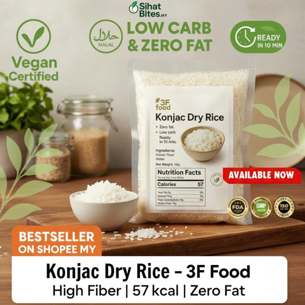 [Best Seller] 1KG 3F Konjac Dry Rice Low Carb Substitute | Zero Fat ...