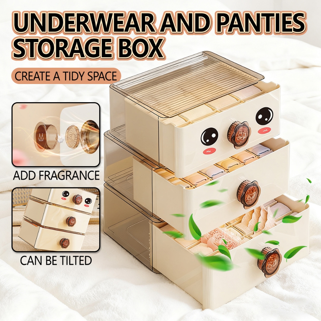 Storage Box Wardrobe Closet Divider Organizer for Underwear Socks Bras ...