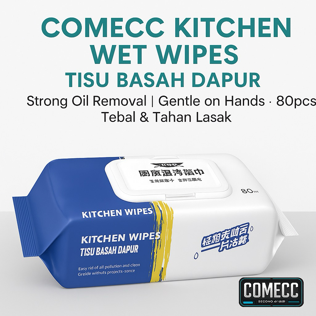 [1 PACK 80PCS] Kitchen Cleaning Wipes / Tisu Dapur Basah | Strong Stain ...