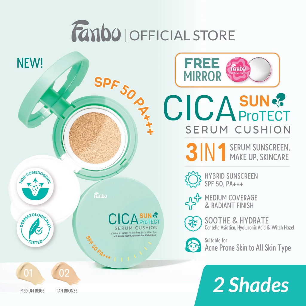 (FREE GIFT!) - Fanbo Cica Sun Protect Sun Cushion SPF 50 PA+++ | Shopee ...