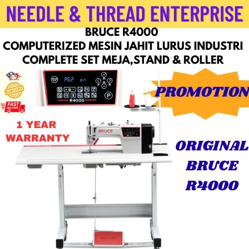 BRUCE R4000 MESIN JAHIT LURUS INDUSTRI COMPUTERIZED COMPLETE SET /BRUCE ...