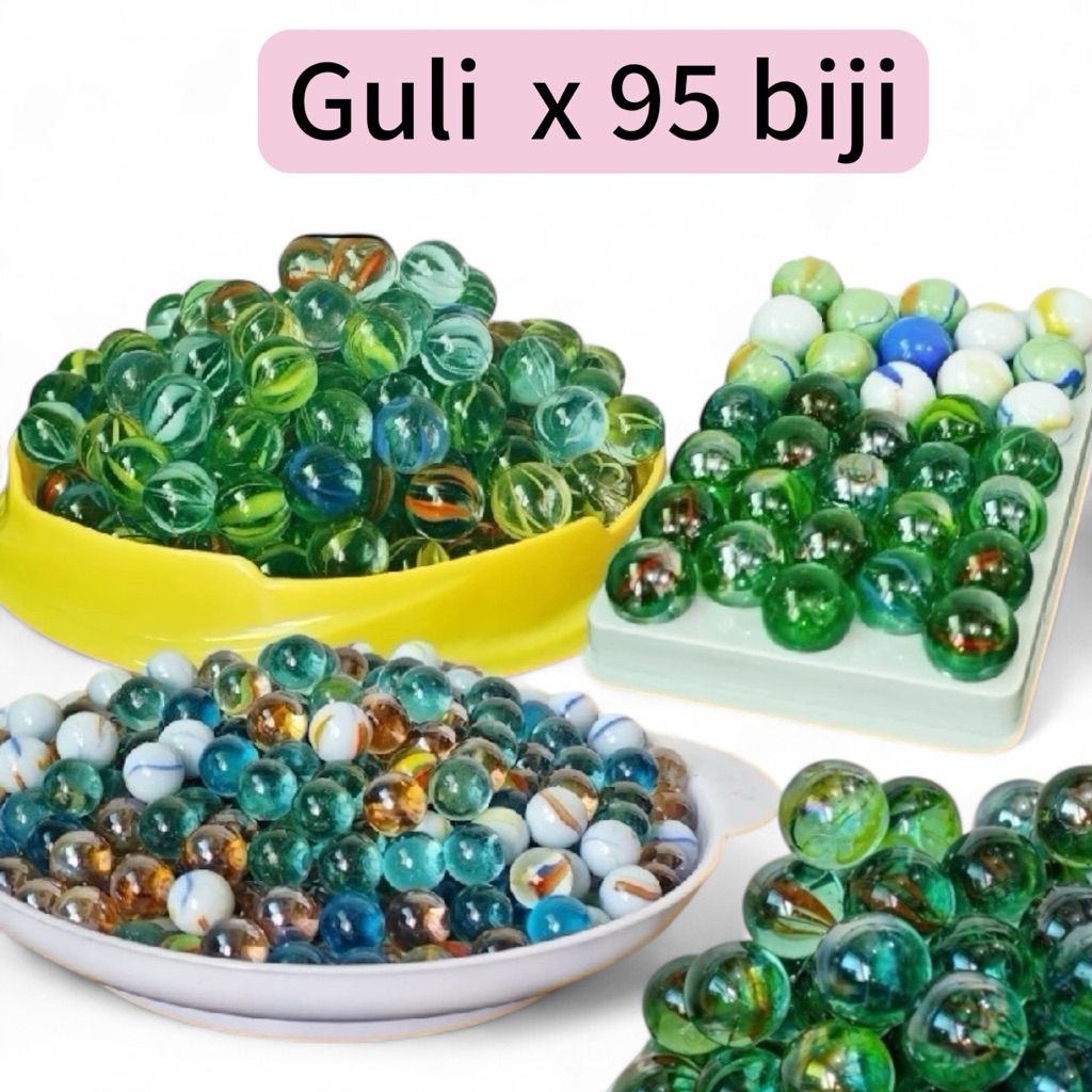 Glass Marble Guli Pinball 95+-pcs One Box 玻璃彈子 Guli Kaca Mainan Guli ...