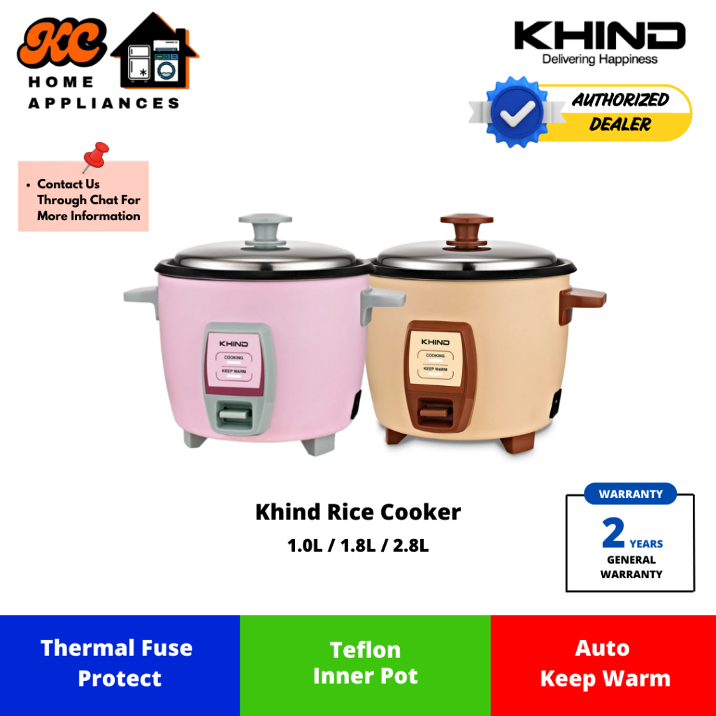 Khind 1.0L / 1.8L / 2.8L Rice Cooker | Keep Warm | Teflon Inner Pot ...