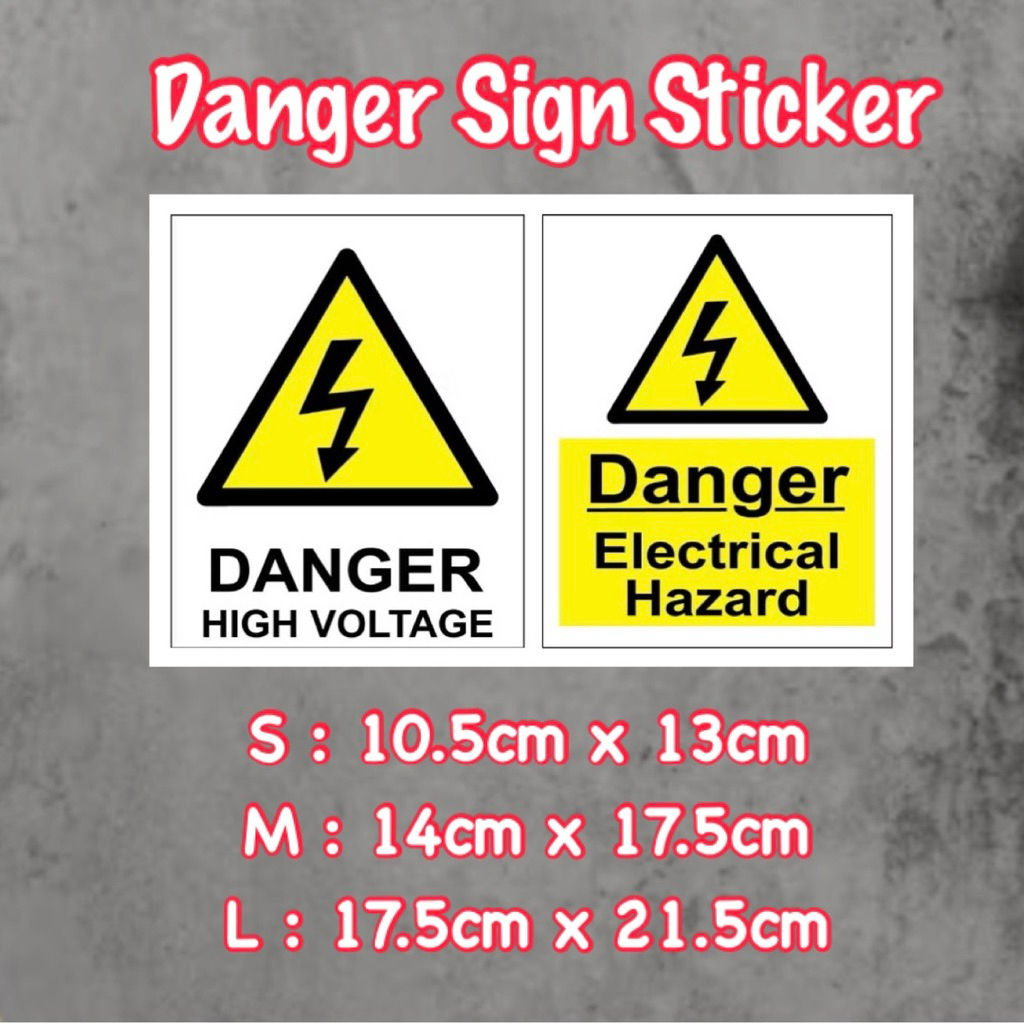 Sticker Danger Electrical Hazard / Danger High Voltage | Shopee Malaysia