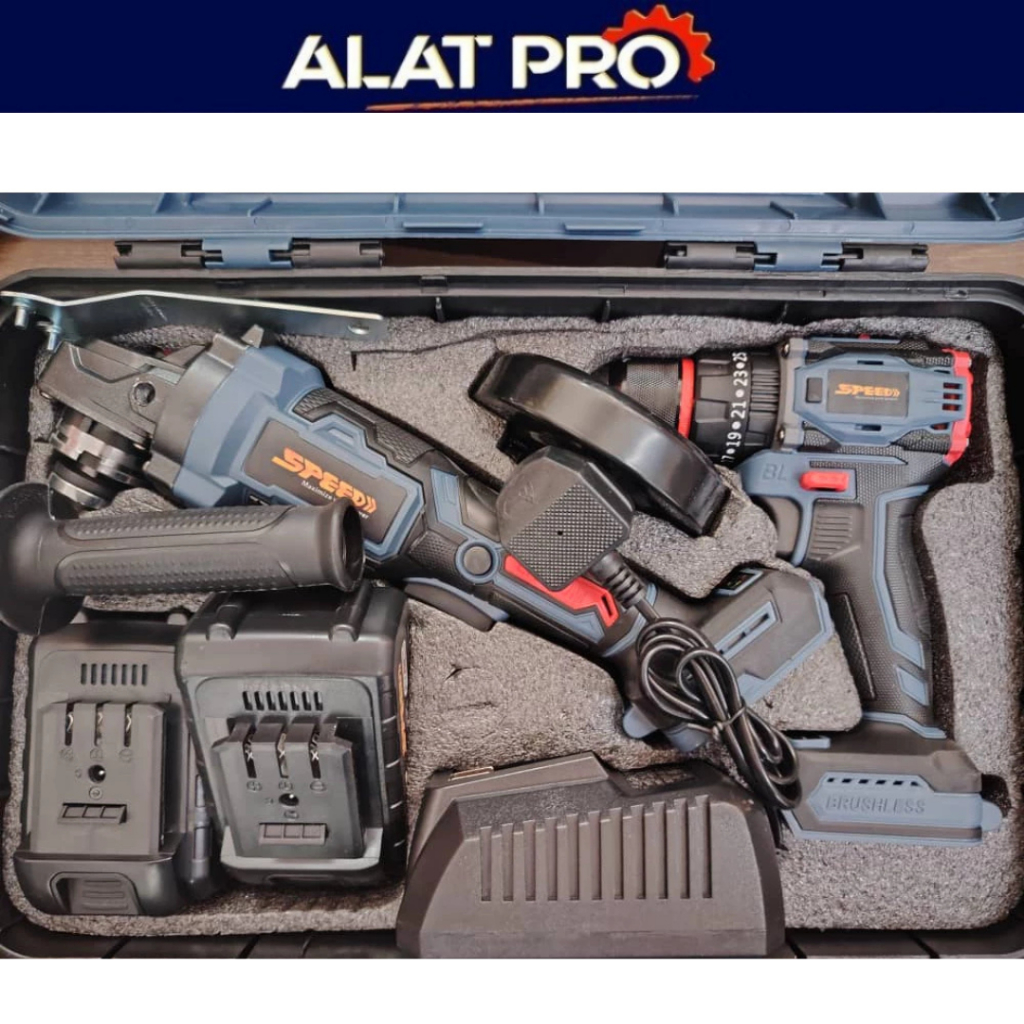 SPEED POWER TOOLS 21V 2 IN 1 COMBO SET SPD-PWT-C7602 DRILL AND GRINDER ...