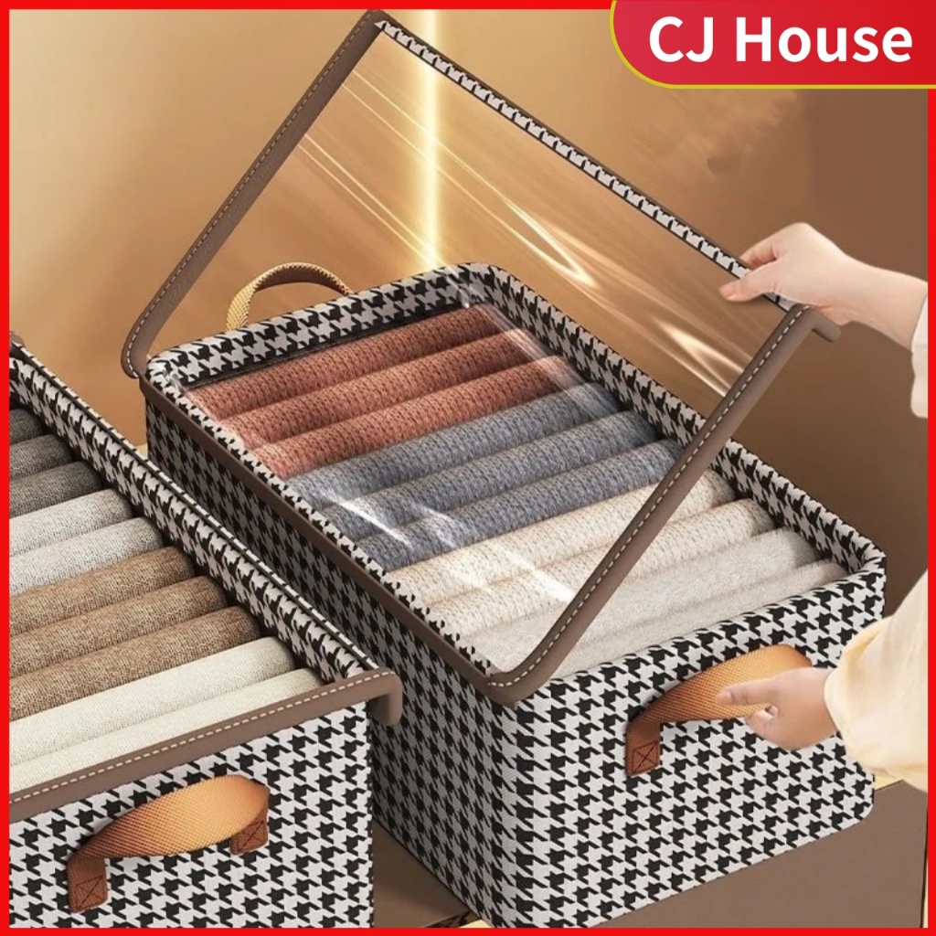 Foldable Clothes Storage Box with Steel Frame Clothes Organizer Kotak ...