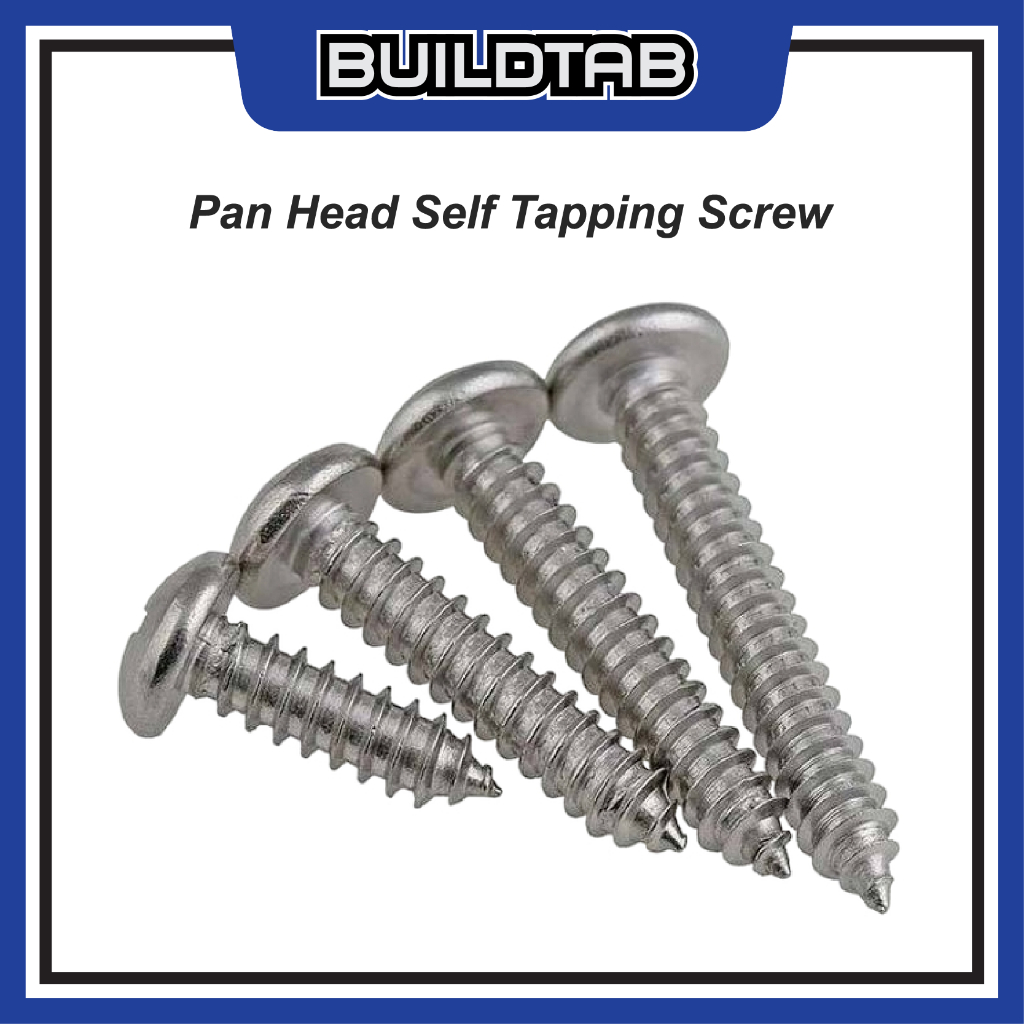 Skru Tajam SS304 (100 pcs) Pan Head Self Tapping Scr﻿ew M4.2 #8 Pan ...