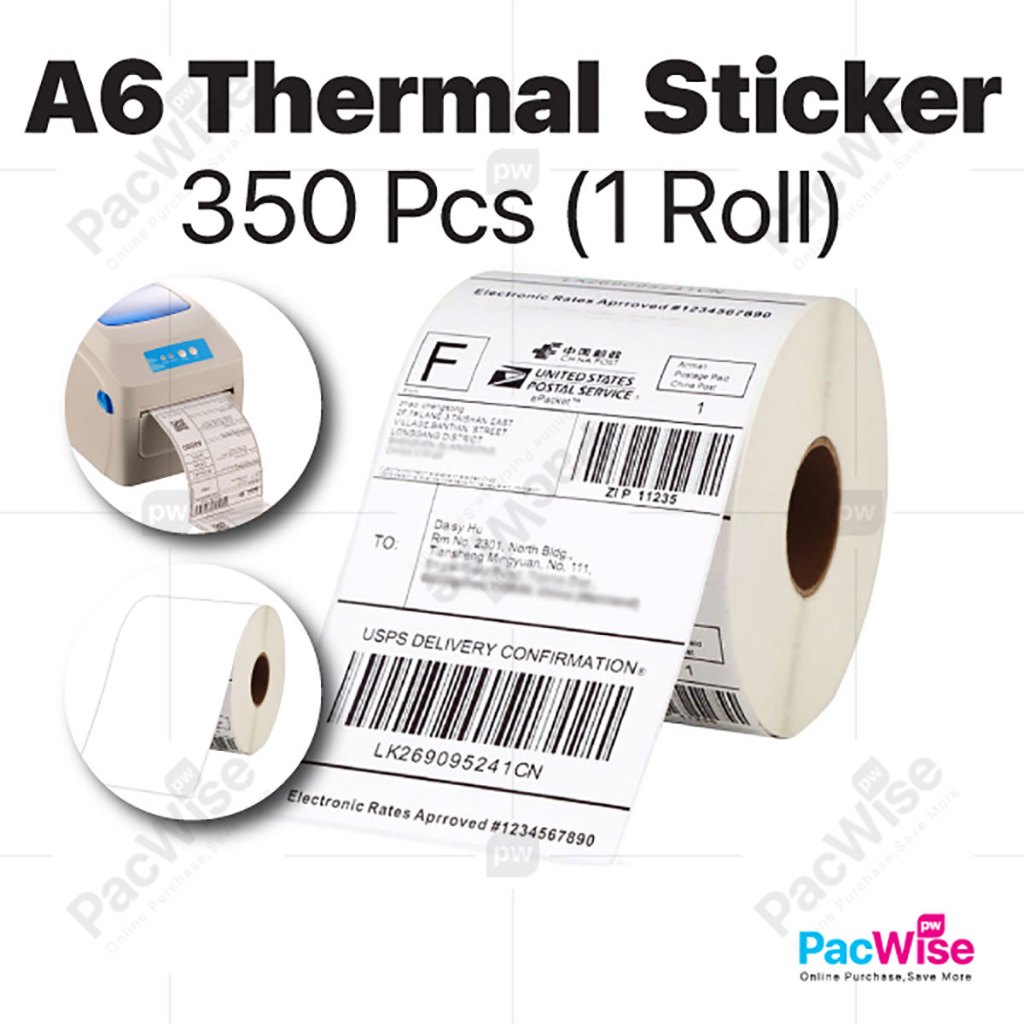 Thermal Sticker A6 100mm x 150mm / Consignment Note Barcode Label ...