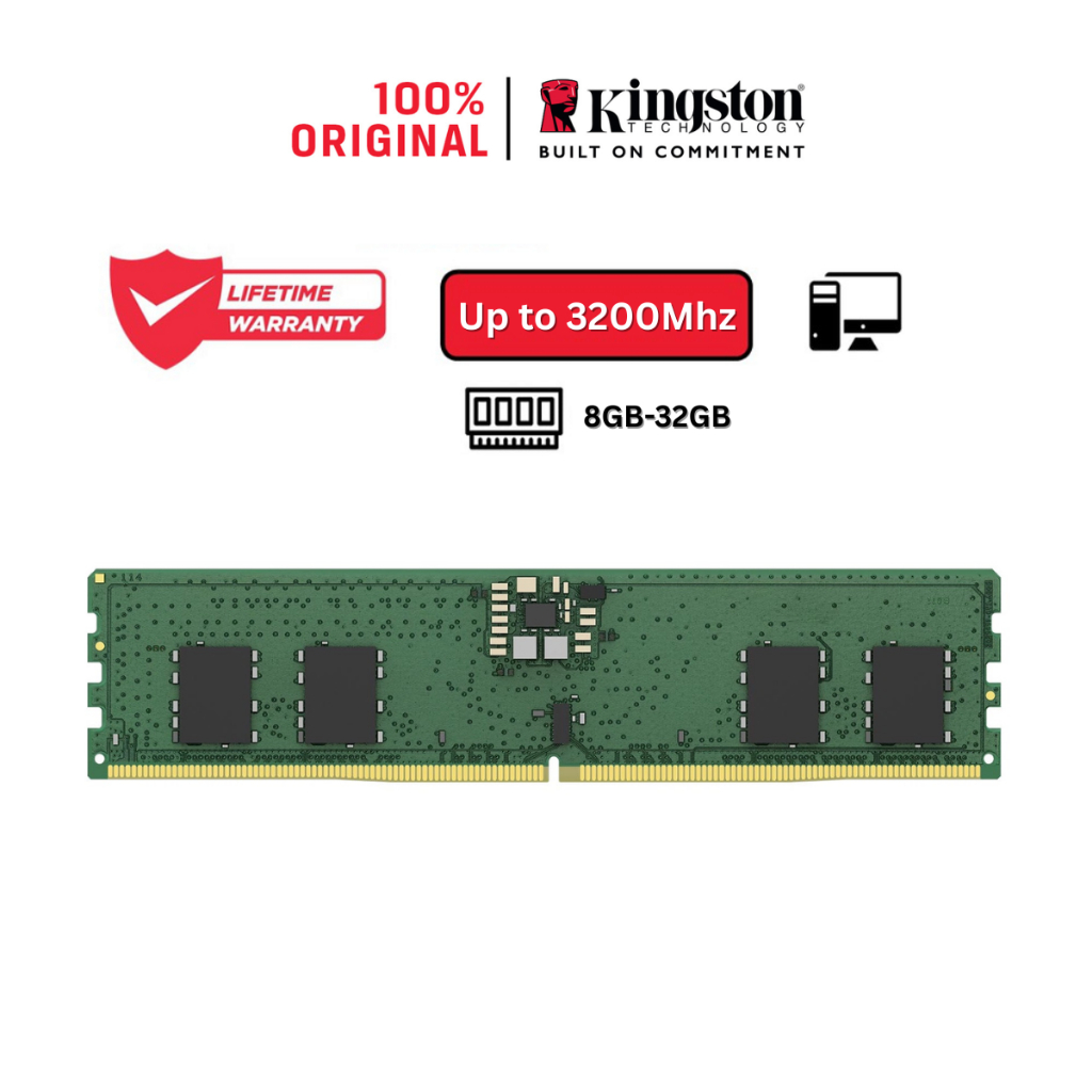 Kingston Value RAM DDR4 Memory 3200Mhz CL22 on-ECC PC Desktop DIMM / NB ...