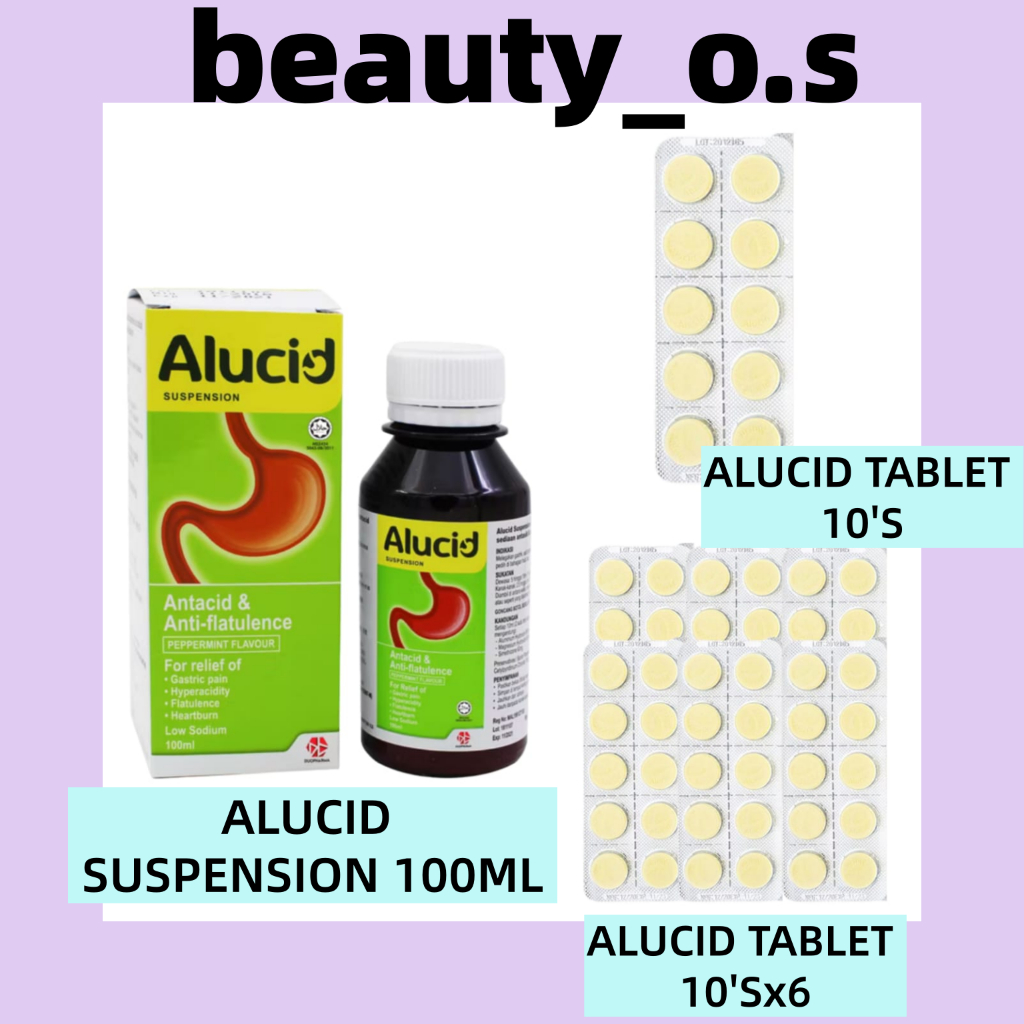 ALUCID SUSPENSION 100ML /TABLET 10'S (1 strip/ 6 strip) | Shopee Malaysia