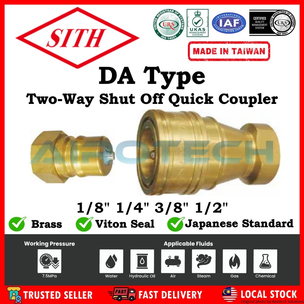 SITH Japanese Standard SP Coupler Brass Material Double Shut-Off Type ...
