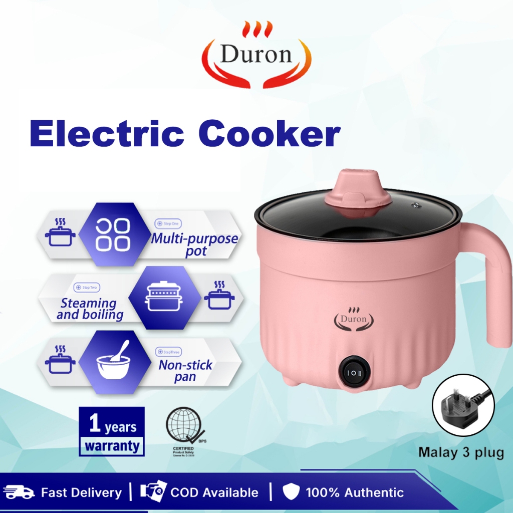 DURON Non Stick Multi Mini Rice Cooker Frying Grill Pan POT Periuk Nasi ...