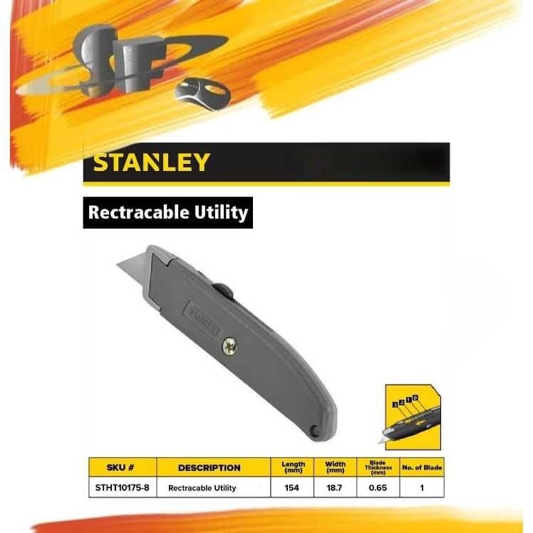 STANLEY RETRACTABLE ULTILITY CUTTER 10-175 COME WITH SPARE BLADES ...