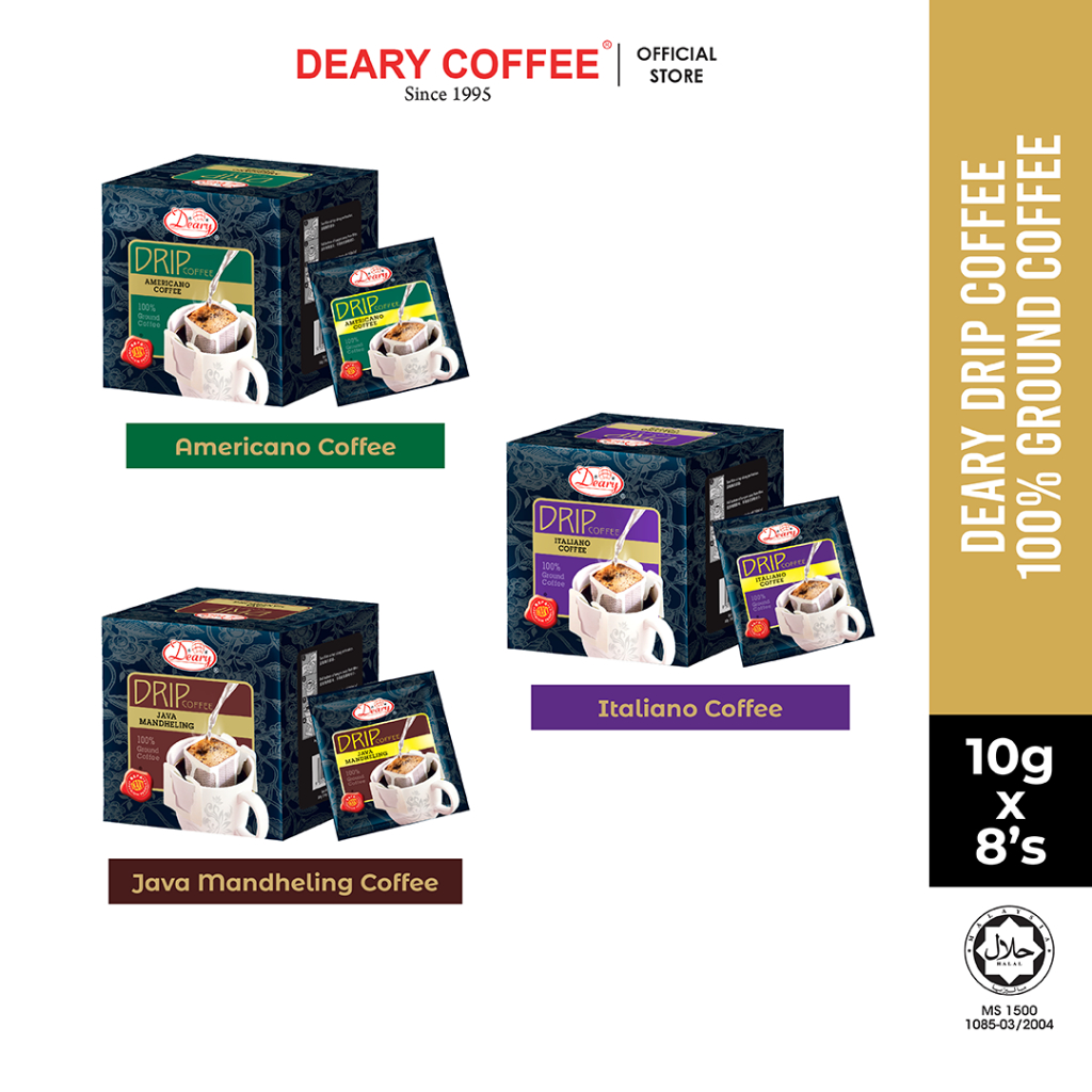 Deary Drip Coffee Americano/ Italiano/Java Mandheling 挂耳咖啡 100% Ground ...