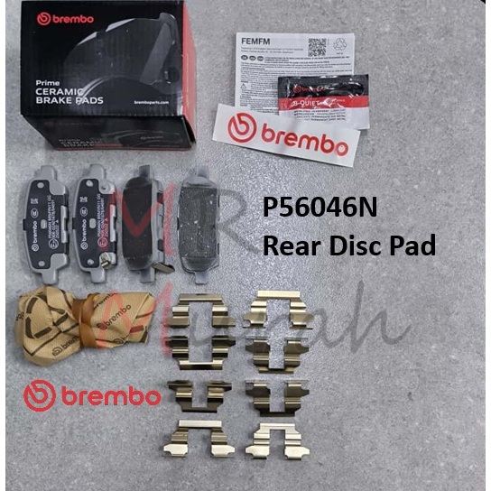 Brembo P56046N-NAO Rear Brake Disc Pad Nissan X-trail T32 T30 Xtrail ...