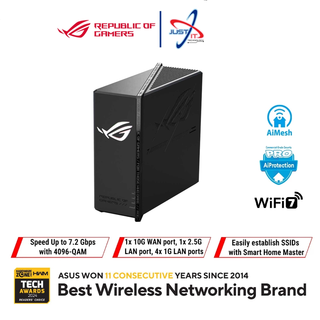 ASUS ROG STRIX GS-BE7200X DUAL BAND WIFI7 GAMING ROUTER | Shopee Malaysia