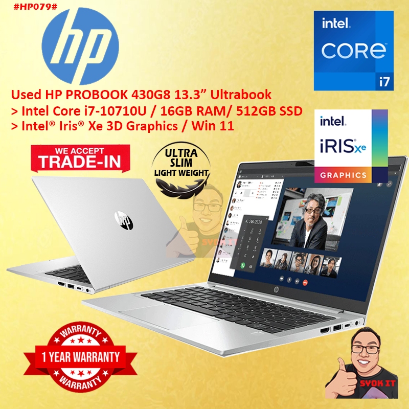 #HP079 USED HP PROBOOK 13 430G8 Performance Ultrabook intel i7-1165G7 ...