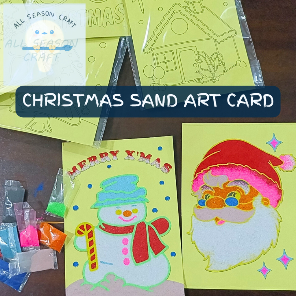 Christmas Day Sand Art Card DIY Art Craft Xmas Postcard 12.5x17.5cm ...