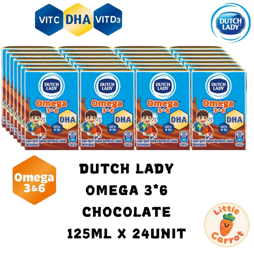 Dutch Lady Omega 3*6 Chocolate 125ml x 24unit | Shopee Malaysia