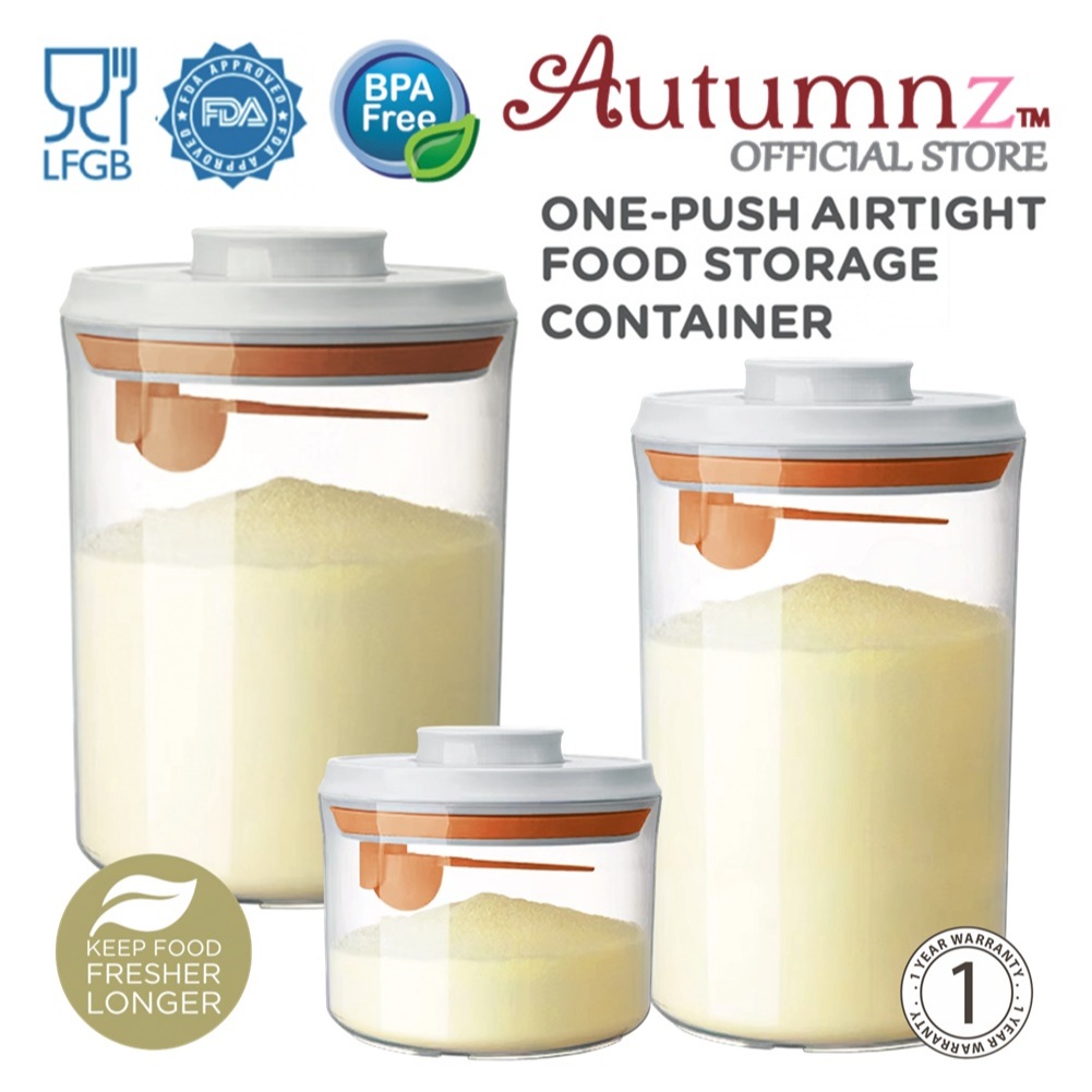 Autumnz One-Push Airtight Food Storage Container (Round With Spoon ...