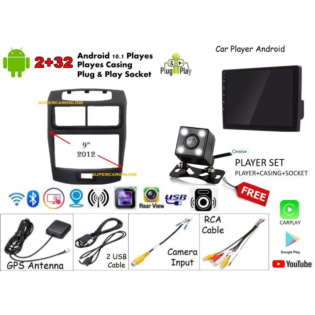 Toyota AVANZA 2012 - 2018 android player 9 inch PLUG N PLAY with OEM ...