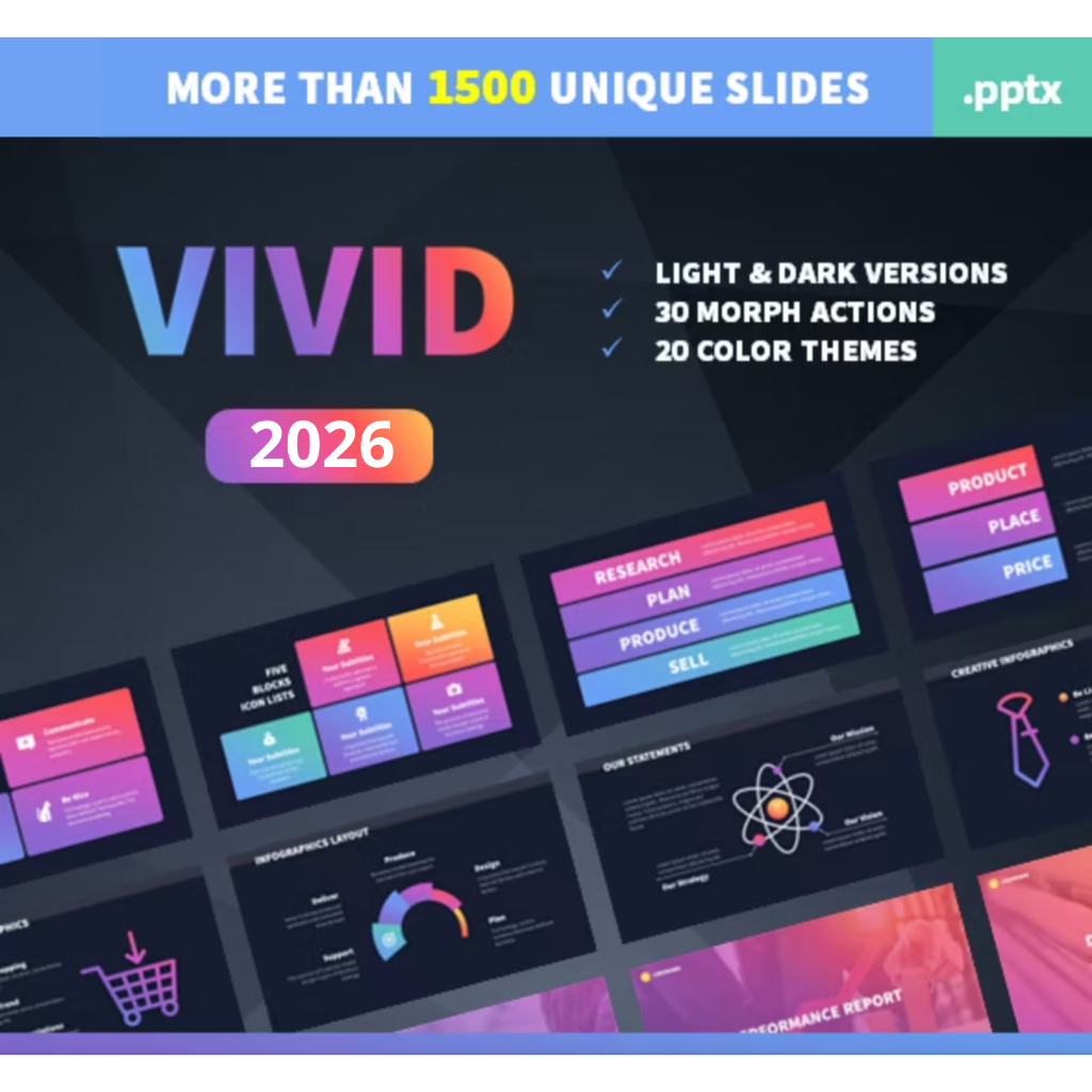 🔥PROMO🔥 VIVID Professional PowerPoint Presentation Template Premium ...