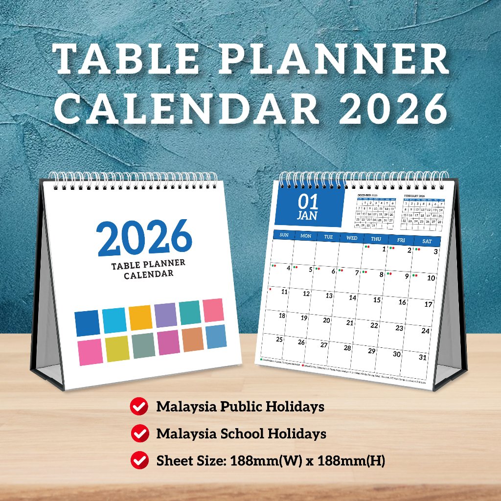2026 Table Desk / Wall Hanging Monthly Planner Calendar - Minimalist ...