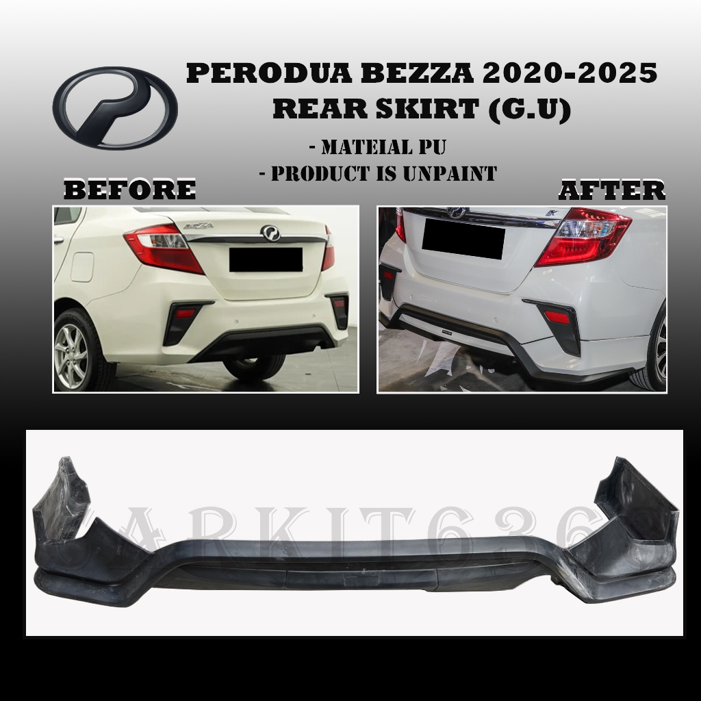 PERODUA BEZZA 2020-2025 GEAR UP (G.U) REAR BACK SKIRT DIFFUSER ORIGINAL ...