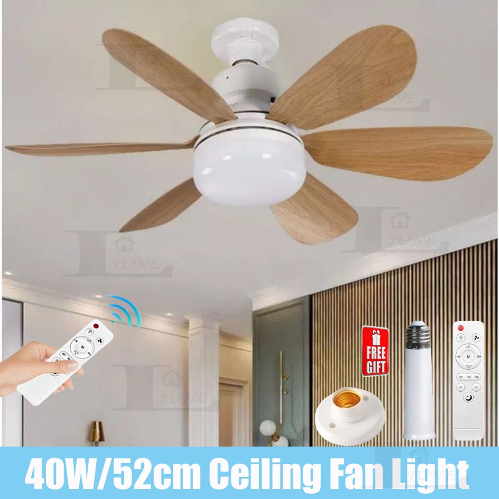 【COD】52cm Ceiling Fan With LED Mini Lamp Kipas Siling Cooling Fan with ...