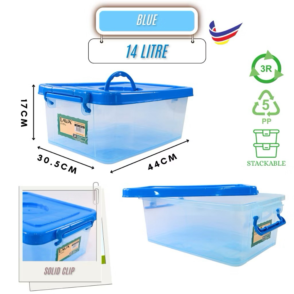 LAVA STORAGE BOX 14LTR_STBX766_MULTIPURPOSE_STORAGE CONTAINER | Shopee ...