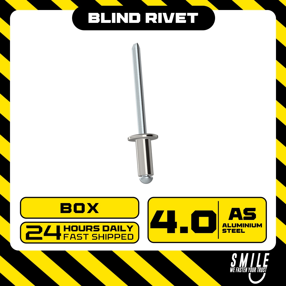 Metric [BOX] 5/32 Blind Rivet / Ribet / Paku / Solid Brand 4.0mm ...