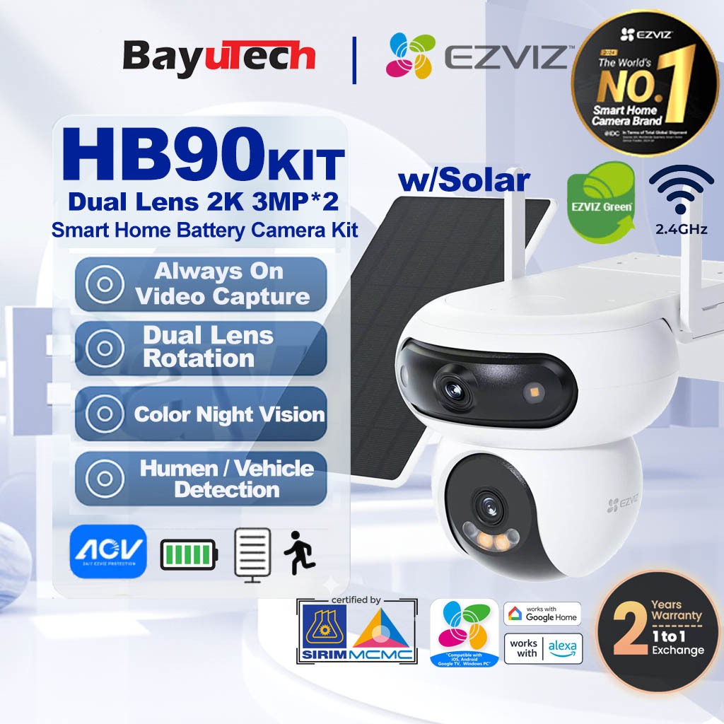 Ezviz HB90 Dual Kit 4MP + 4MP Dual Rotation Pan/Tilt WiFi Outdoor ...