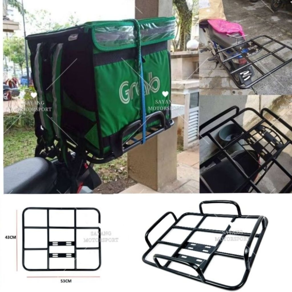 UNIVERSAL MOTORCYCLE DELIVERY RACK FOR FRAME BAG GRAB & FOOD PANDA ...
